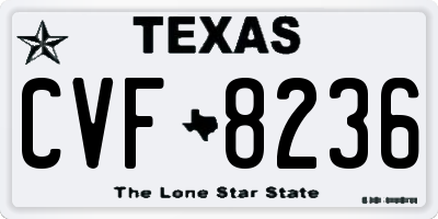 TX license plate CVF8236