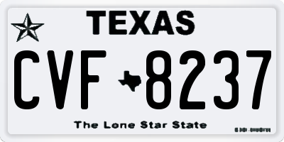 TX license plate CVF8237