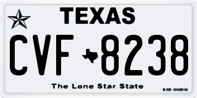 TX license plate CVF8238