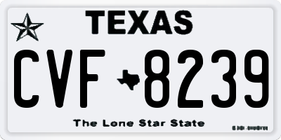 TX license plate CVF8239