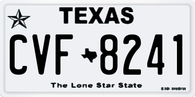 TX license plate CVF8241