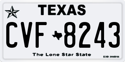 TX license plate CVF8243