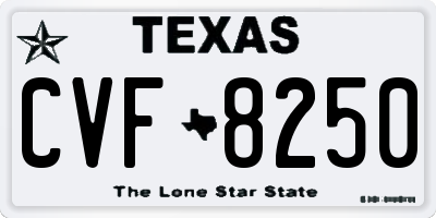 TX license plate CVF8250