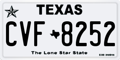 TX license plate CVF8252