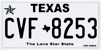 TX license plate CVF8253