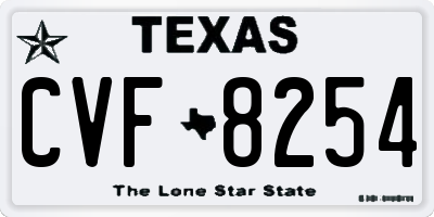 TX license plate CVF8254