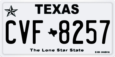 TX license plate CVF8257