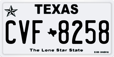 TX license plate CVF8258