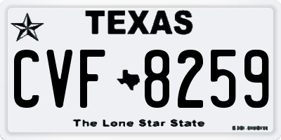 TX license plate CVF8259