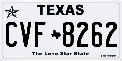 TX license plate CVF8262