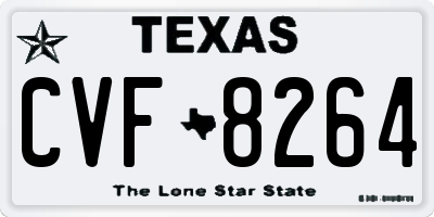 TX license plate CVF8264