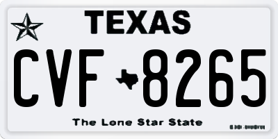 TX license plate CVF8265