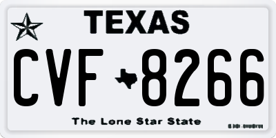 TX license plate CVF8266