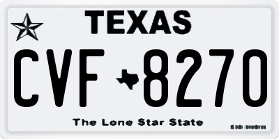 TX license plate CVF8270