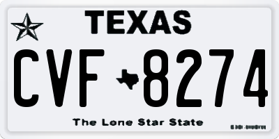 TX license plate CVF8274