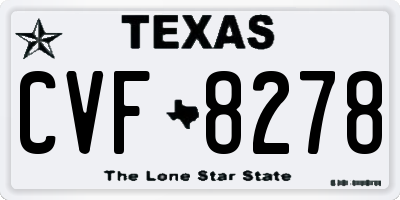 TX license plate CVF8278