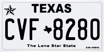 TX license plate CVF8280