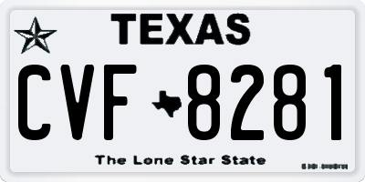 TX license plate CVF8281