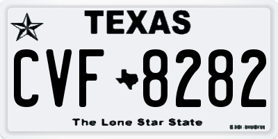 TX license plate CVF8282