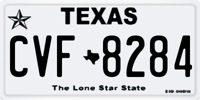 TX license plate CVF8284
