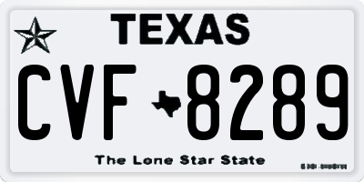 TX license plate CVF8289