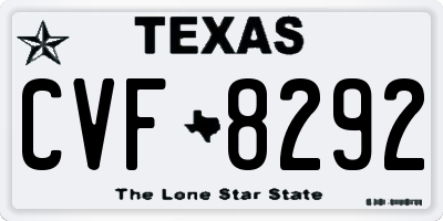 TX license plate CVF8292