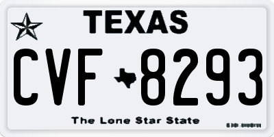 TX license plate CVF8293