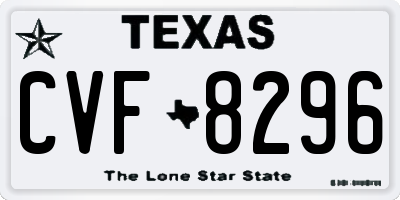 TX license plate CVF8296