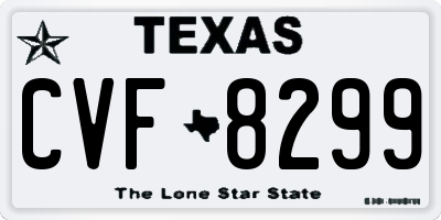 TX license plate CVF8299