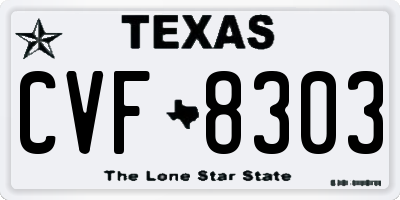 TX license plate CVF8303