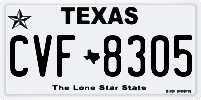 TX license plate CVF8305
