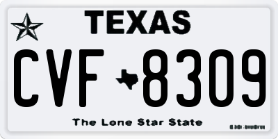 TX license plate CVF8309