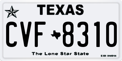 TX license plate CVF8310