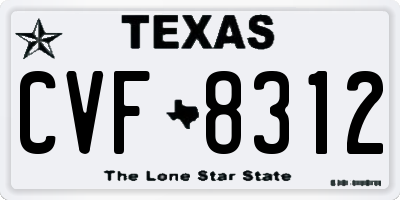 TX license plate CVF8312