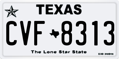 TX license plate CVF8313