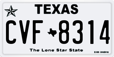 TX license plate CVF8314