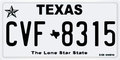 TX license plate CVF8315