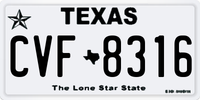 TX license plate CVF8316