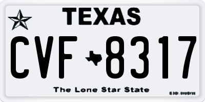 TX license plate CVF8317