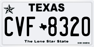 TX license plate CVF8320