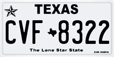 TX license plate CVF8322