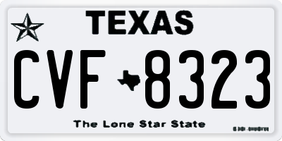 TX license plate CVF8323
