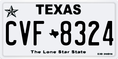 TX license plate CVF8324