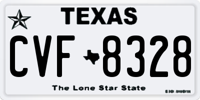 TX license plate CVF8328