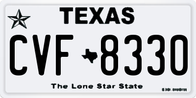 TX license plate CVF8330
