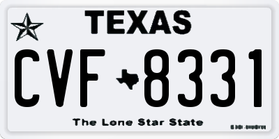 TX license plate CVF8331
