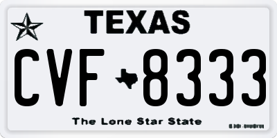 TX license plate CVF8333