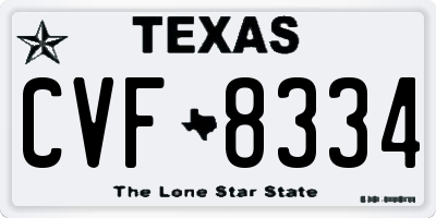 TX license plate CVF8334