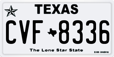 TX license plate CVF8336