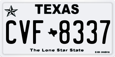 TX license plate CVF8337